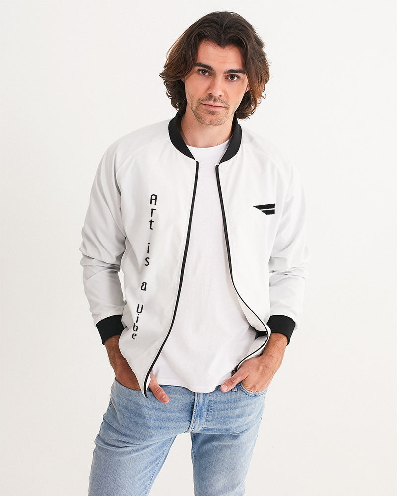 Art is a Vibe Men's Bomber Jacket (White) | GENESYS 2.0