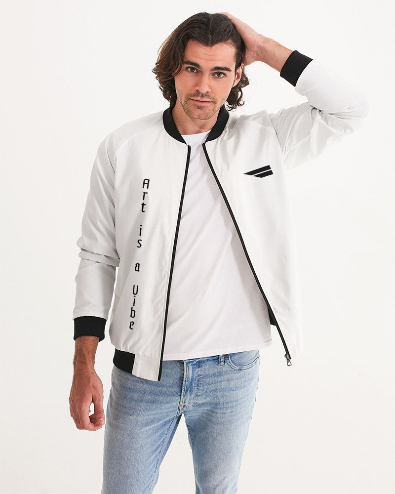 Art is a Vibe Men's Bomber Jacket (White) | GENESYS 2.0