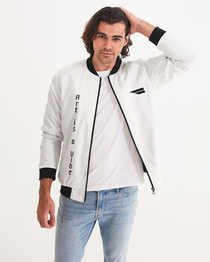 Art is a Vibe Men's Bomber Jacket (White) | GENESYS 2.0